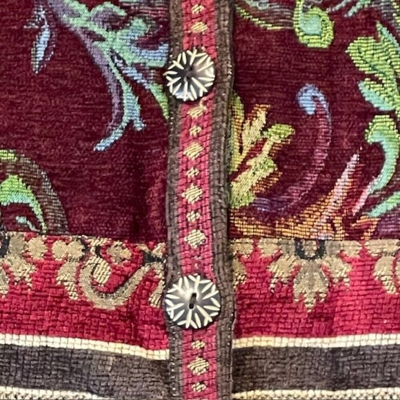 1990s Early Aughts Vintage Boho Cottagecore Western Tapestry Jacket 8 - Picture 5 of 7